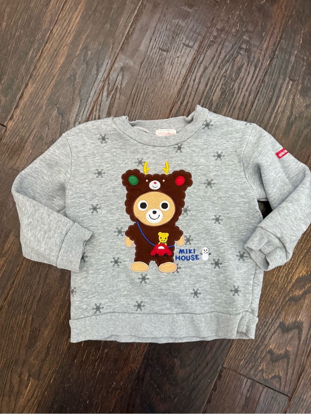Miki House Pucchi Bear Embroidered Sweatshirt
